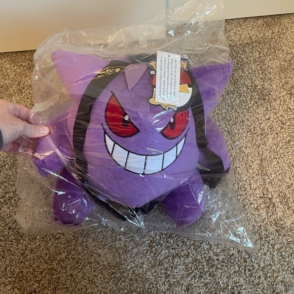 2016 Nintendo Pokemon GENGAR PLUSH Backpack Stuffed Animal Purple NWT - Picture 1 of 6